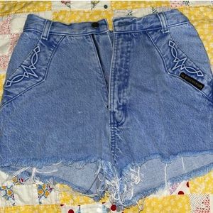 Denim high waisted shorts